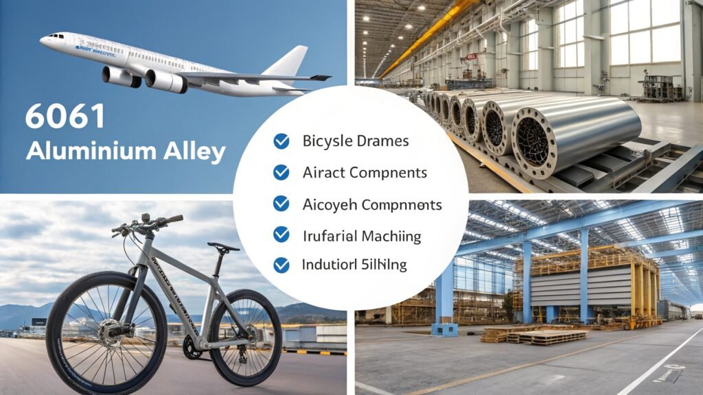 alt text: Various products made from 6061 aluminum alloy